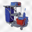 05.05.020 Werkwagen Starace 111 met pers <!DOCTYPE HTML PUBLIC "-//W3C//DTD HTML 4.0 Transitional//EN">
<html><head>
<meta content="text/html; charset=unicode" http-equiv="Content-Type" />
</head>
<body>
<p>Support pour sac</p>
<p>Socle en polypropylène avec 4 roues en caoutchouc (fourche métallique) Ø 100 
mm</p>
<p>Support en polypropylène pour sac de 120 L (livré avec sac à fixation par 
clip et renforts latéraux)</p>
<p>2 bacs en polypropylène</p>
<p>Support pour manche</p>
<p>Presse robuste</p>
<p>2 seaux en polypropylène de 15 L</p>
<p>Supports</p>
<p>Socle en polypropylène pour sac (avec roue Ø 50 mm)</p>
<p>2 seaux en polypropylène de 9 L</p>
<p>Poids : 20 kg</p>
<p>Dimensions (L x l x H) : 760 x 1180 x 1150 mm</p></body></html> 05.05.020