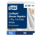TOR478722 Tork Linstyle® Dinnerservet 39x39cm 1/4-vouw 14x50 wit  478722